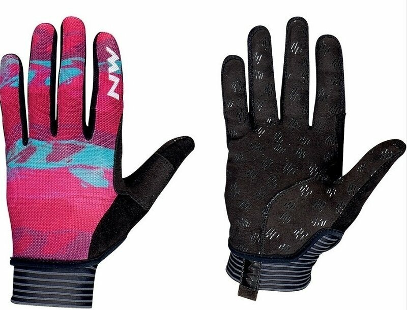 Kesztyű kerékpározáshoz Northwave Womens Air Glove Full Finger Beetroot/Green M Kesztyű kerékpározáshoz