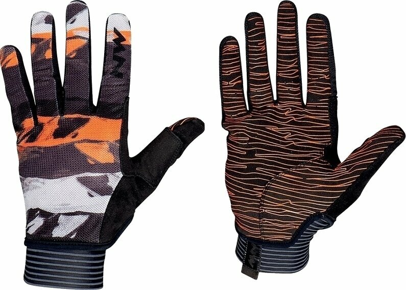 Cyklistické rukavice Northwave Air Glove Full Finger Black/Orange/White 2XL Cyklistické rukavice