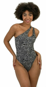 Ženski kupaći kostimi Nebbia Fortaleza Monokini - Zebra Zebra White S - 1
