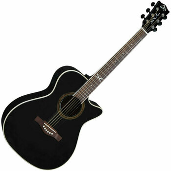Jumbo elektro-akoestische gitaar Eko guitars NXT A100ce Black - 1