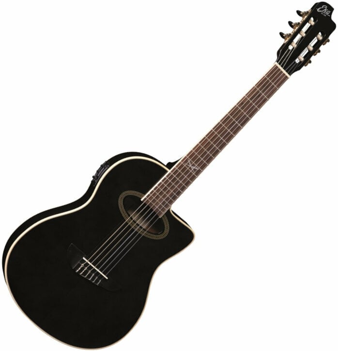 Elektro-klasszikus gitár Eko guitars NXT N100e 4/4 Black