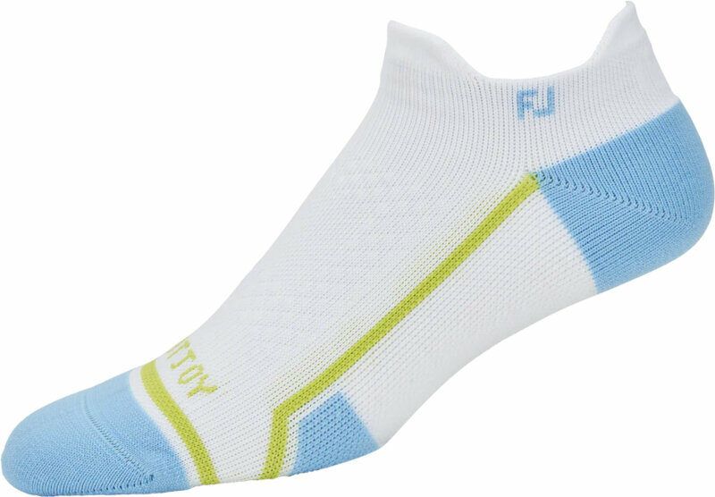 Socken Footjoy Tech D.R.Y Roll Tab Socken White/Light Blue/Lime Standard