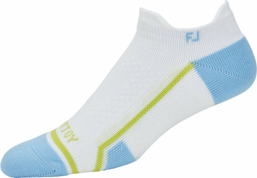 Calcetines Footjoy Tech D.R.Y Roll Tab Calcetines White/Light Blue/Lime Standard - 1