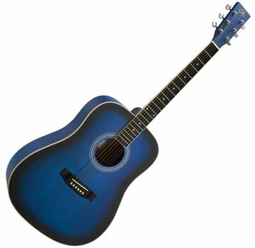 Guitare acoustique SX SD104KBUS Blue Sunburst - 1