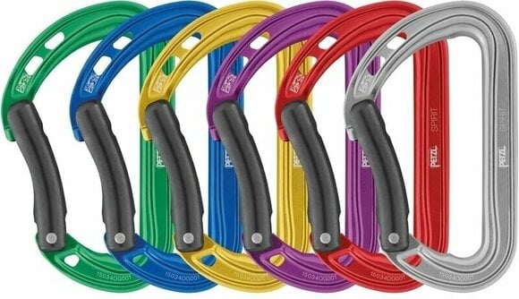 Карабина за катерене Petzl Spirit 6-Pack D Carabiner Blue/Gray/Violet/Green/Red/Yellow Solid Bent Gate - 1