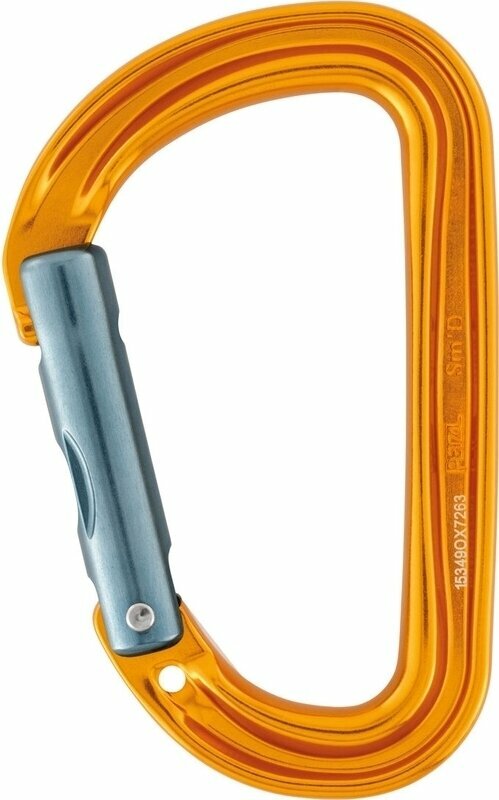 Mousqueton escalade Petzl Sm'D Wall D Carabiner Yellow Solid Straight Gate
