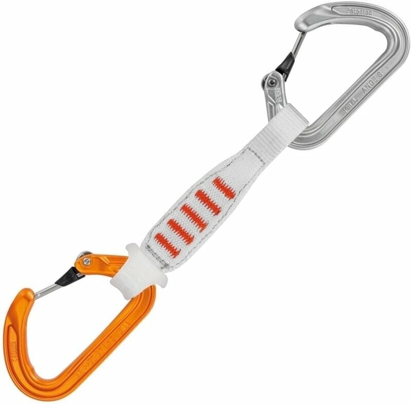 Climbing Carabiner Petzl Ange Finesse Quickdraw Gray/Orange MonoFil 10.0