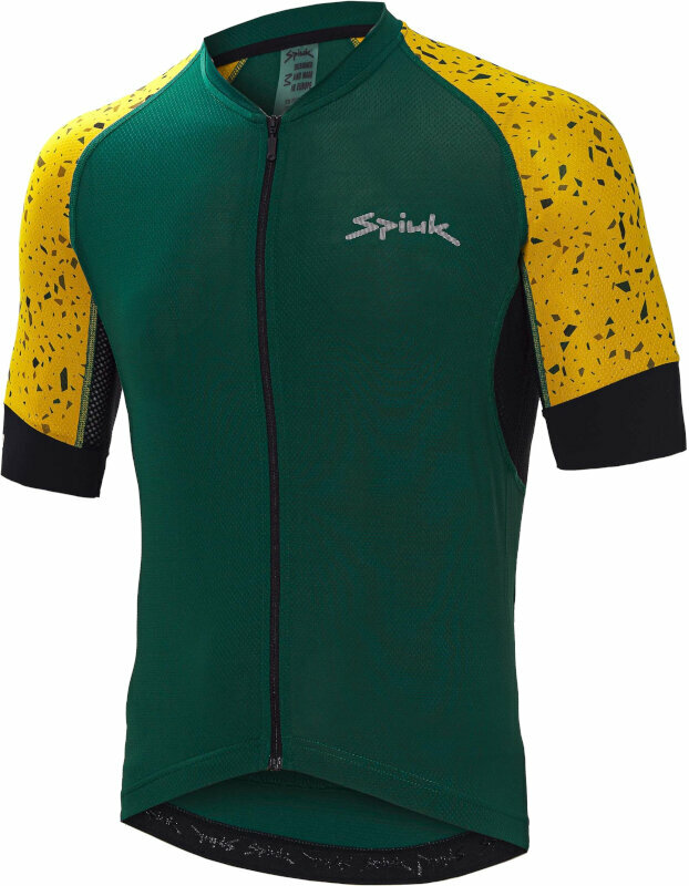 Cycling jersey Spiuk Helios Jersey Short Sleeve Jersey Green 2XL