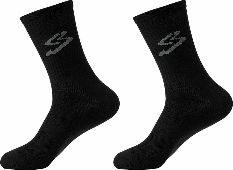 Cycling Socks Spiuk Top Ten Long 2 Sock Pack Black 36-39 Cycling Socks