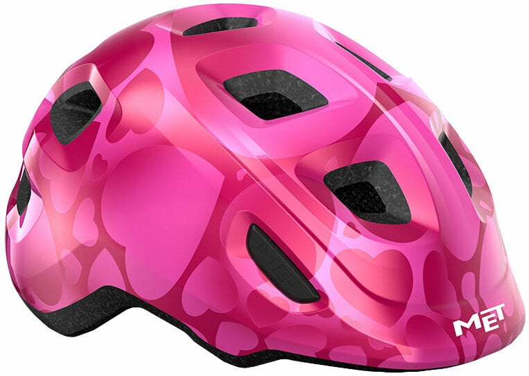 Casco de bicicleta para niños MET Hooray Pink Hearts/Glossy XS (46-52 cm) Casco de bicicleta para niños