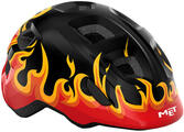 MET Hooray Black Flames/Glossy XS (46-52 cm) Casque de vélo enfant