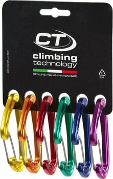 Karbinhakar för klättring Climbing Technology Fly-Weight EVO Pack D Carabiner Mixed Colors Wire Straight Gate - 1