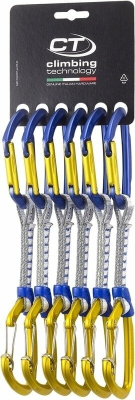 Mousqueton escalade Climbing Technology Berry Set DY Dégainer rapidement Blue/Gold Solid Straight/Wire Straight Gate 12.0