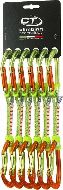 Carabiniera alpinism Climbing Technology Nimble Fixbar Set DY Remiză rapidă Green/Orange Solid drept / solid îndoit 12.0
