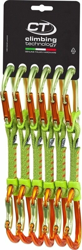 Climbing Technology Nimble Fixbar Set NY Pack of 6 Quickdraws Green/Orange 12 cm