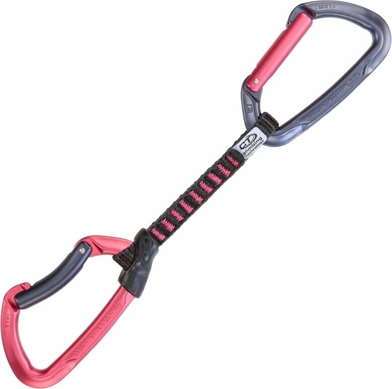 Climbing Carabiner Climbing Technology Lime Set DY Quickdraw Anthracite/Cyclamen Solid Straight/Solid Bent Gate 12.0