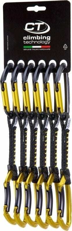 Hegymászó karabiner Climbing Technology Lime Set DY Expressz Anthracite/Mustard Yellow Solid Straight/Solid Bent Gate 12.0