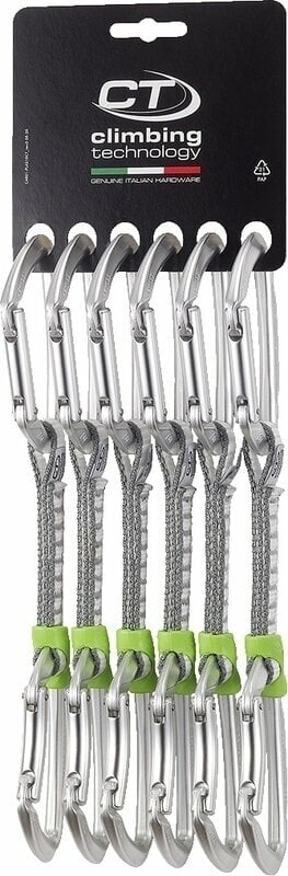 Moschettone da arrampicata Climbing Technology Lime Set DY Quickdraw Silver Solid Straight/Solid Bent Gate 12.0