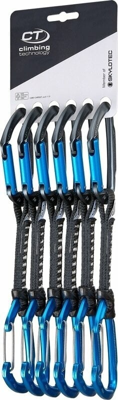 Karabinek wspinaczkowy Climbing Technology Lime Set M-DY Quickdraw Anthracite/Electric Blue Solid Straight/Wire Straight Gate 12.0