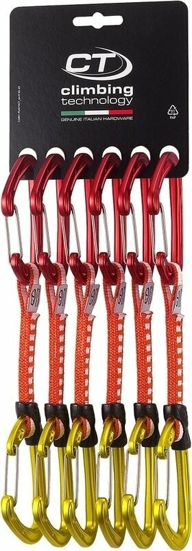 Karabinek wspinaczkowy Climbing Technology Fly-Weight EVO Set DY Quickdraw Red/Gold Wire Straight Gate 12.0
