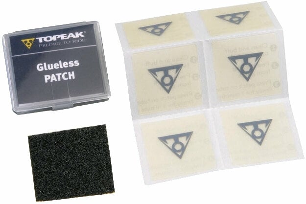 Reparação de furo de bicicleta Topeak FlyPaper Glueless Patch Kit 98 mm Reparação de furo de bicicleta