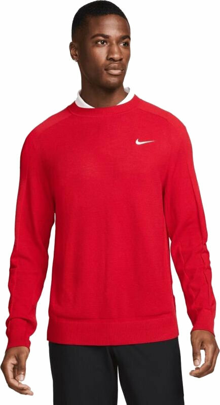 Pulóver Nike Tiger Woods Knit Crew Mens Sweater Gym Red/White 2XL