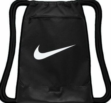 Lifestyle batoh / Taška Nike Brasilia 9.5 Drawstring Bag Black/Black/White 18 L Kapsa na přezůvky - 1
