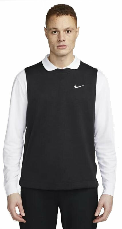 Hoodie/Sweater Nike Dri-Fit Tour Mens Golf Gilet Black/White XL