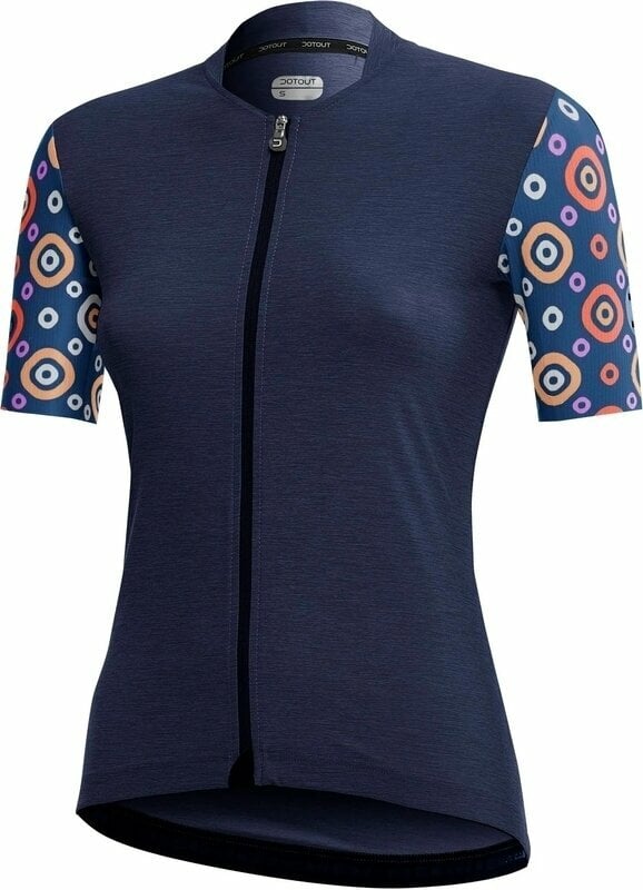 Cykeltröja Dotout Check Women's Shirt Jersey Blue Melange XS