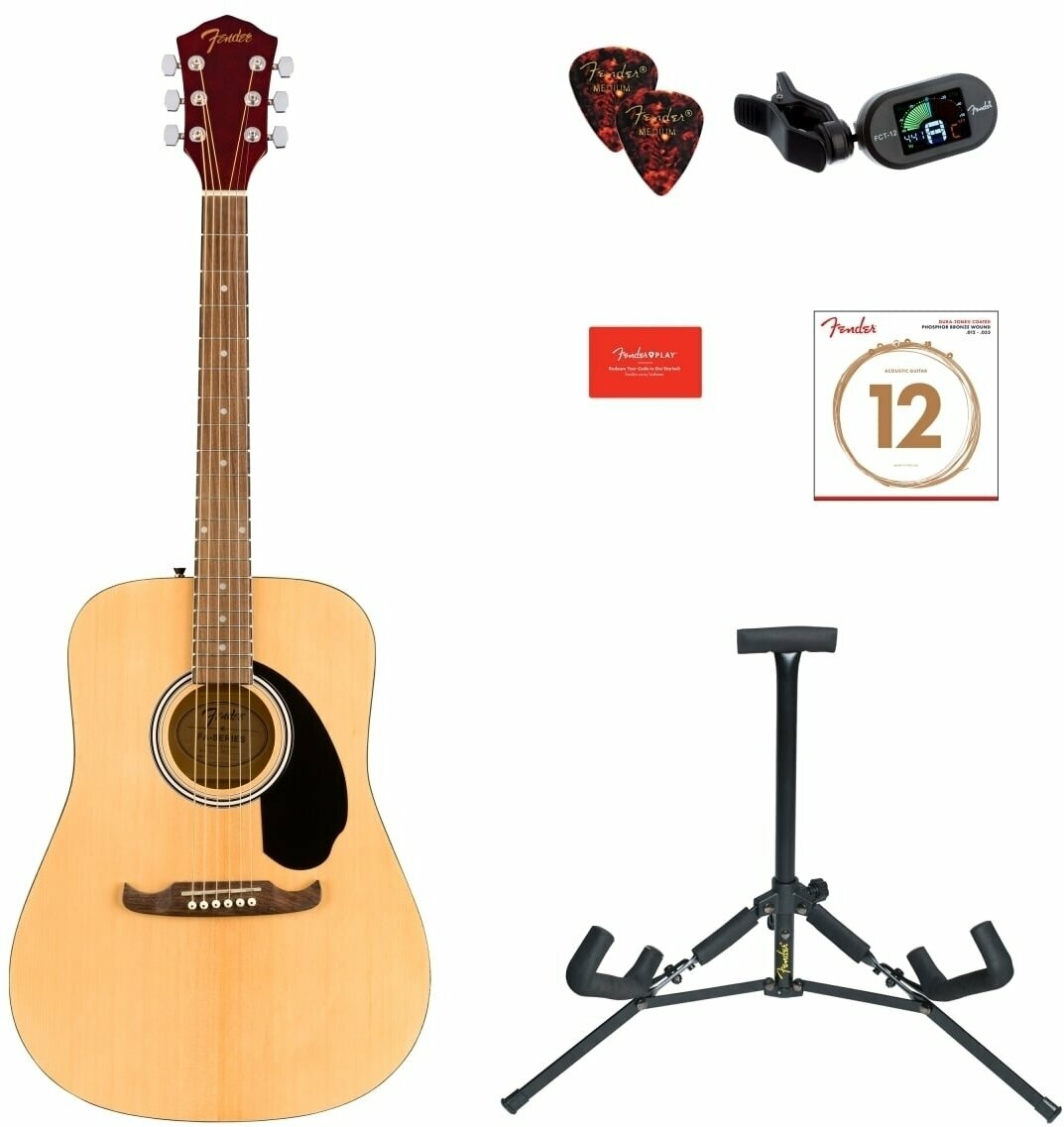 Chitară acustică Fender FA-125 Dreadnought Acoustic Pack WN Natural