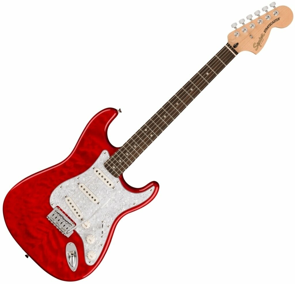 Музикални инструменти > Китари > Електрически китари > ST- Модели Fender Squier FSR Affinity Series Stratocaster QMT IL Crimson Red Transparent