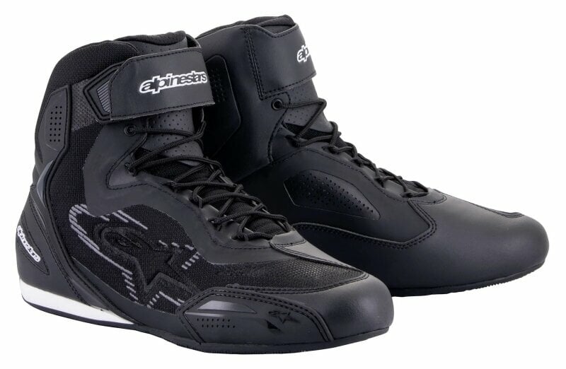 Motoros cipők Alpinestars Faster-3 Rideknit Shoes Black/Dark Gray 43,5 Motoros cipők