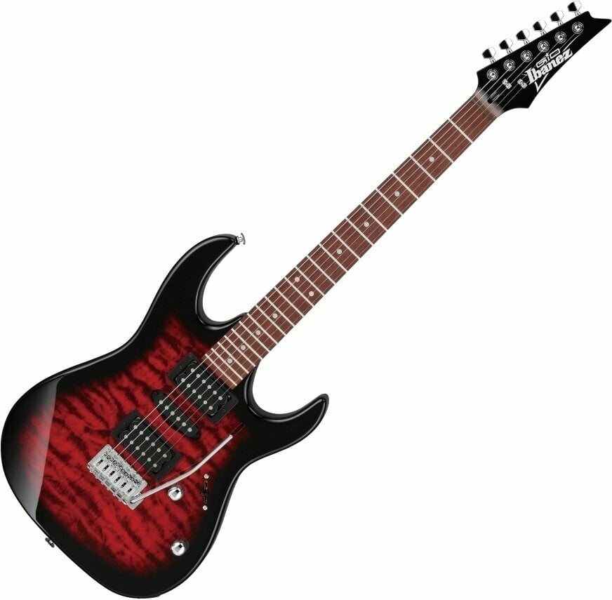 Elektrická kytara Ibanez GRX70QA-TRB Transparent Red Burst