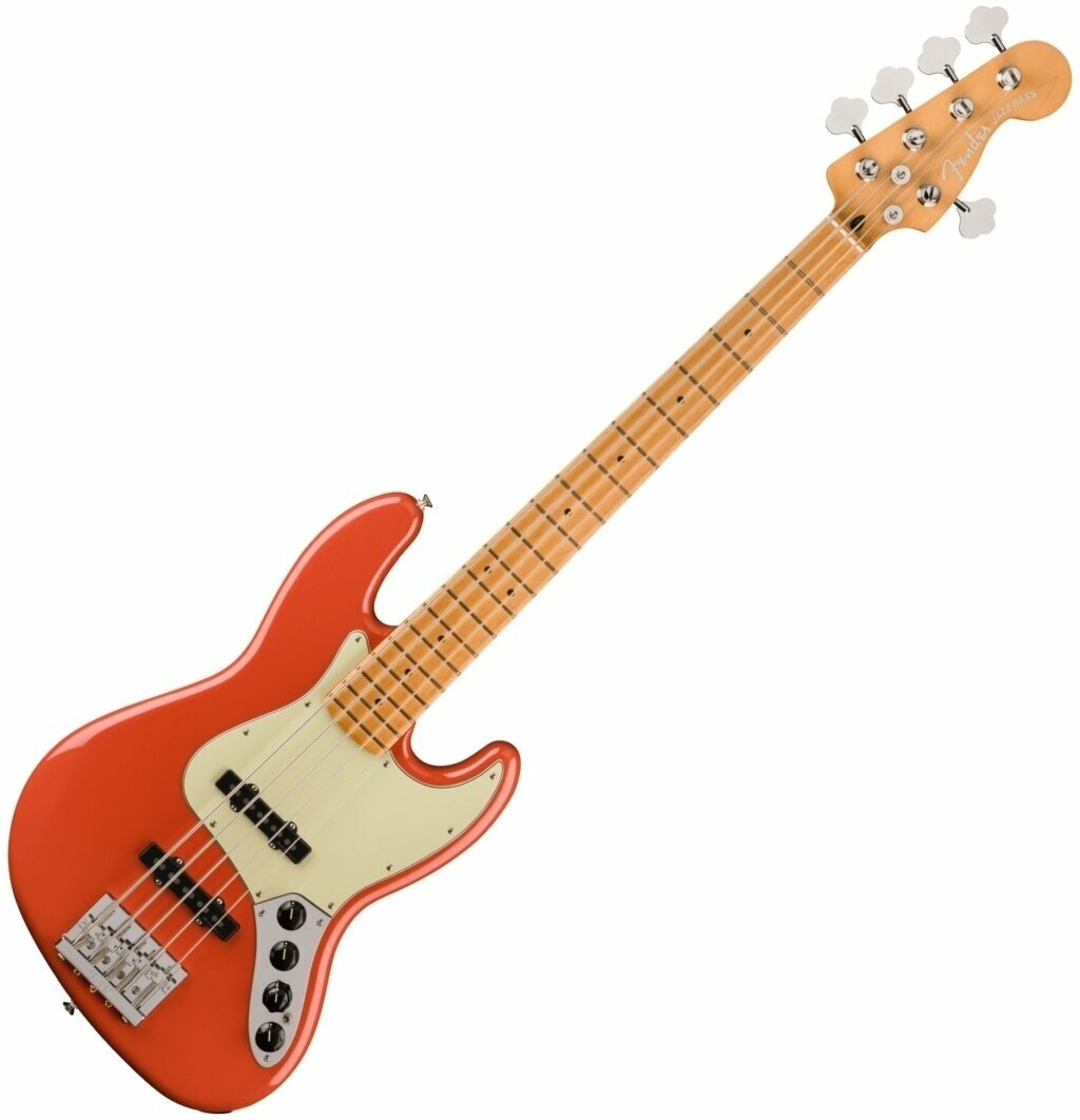 5-string Bassguitar Fender Player Plus Jazz Bass V MN Fiesta Red