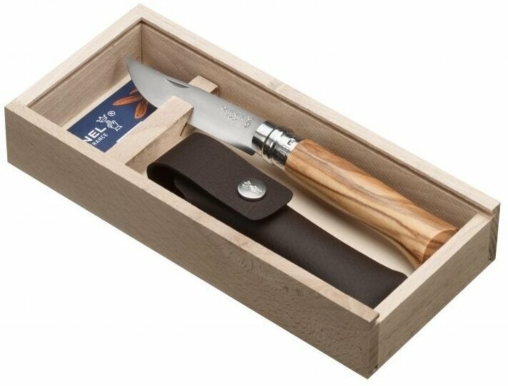 Túra kés Opinel Wooden Gift Box N°08 Olive Túra kés