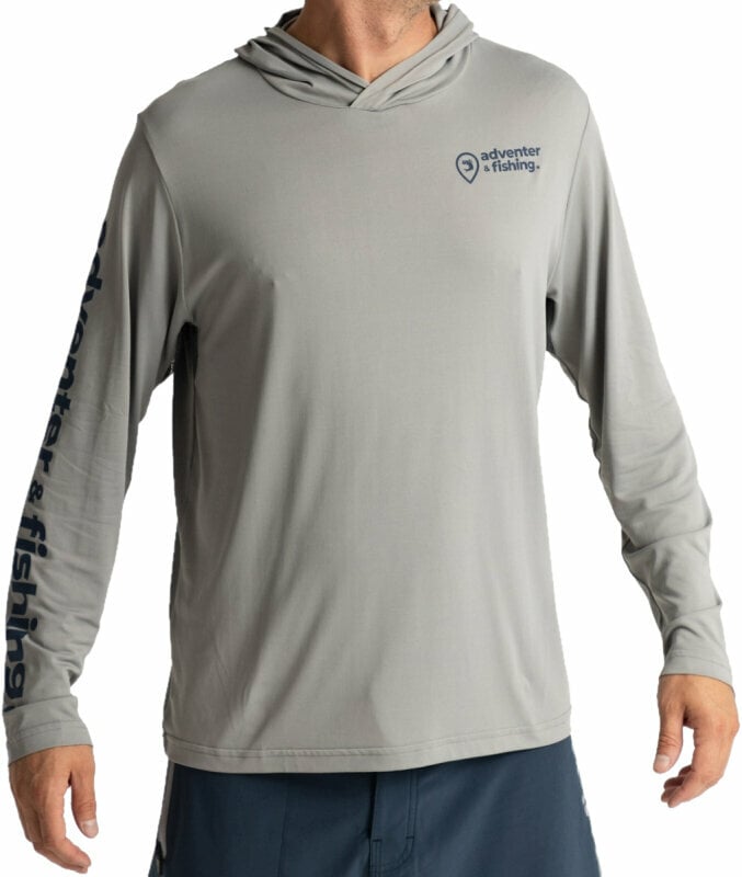 Horgászpulóver Adventer & fishing Horgászpulóver Functional Hooded UV T-shirt Limestone L