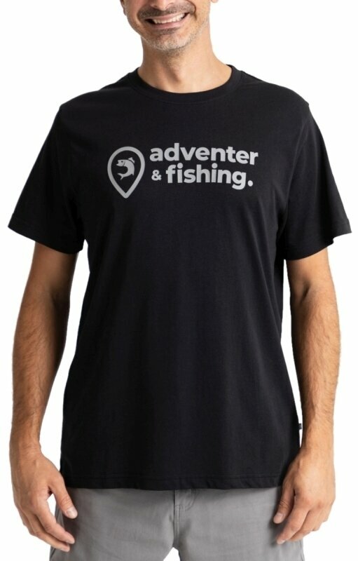 Tee Shirt Adventer & fishing Tee Shirt Short Sleeve T-shirt Black M