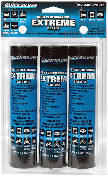 Marine Grease, Boat Flusher Quicksilver 8M0208805 High Performance Extreme Grease 3oz