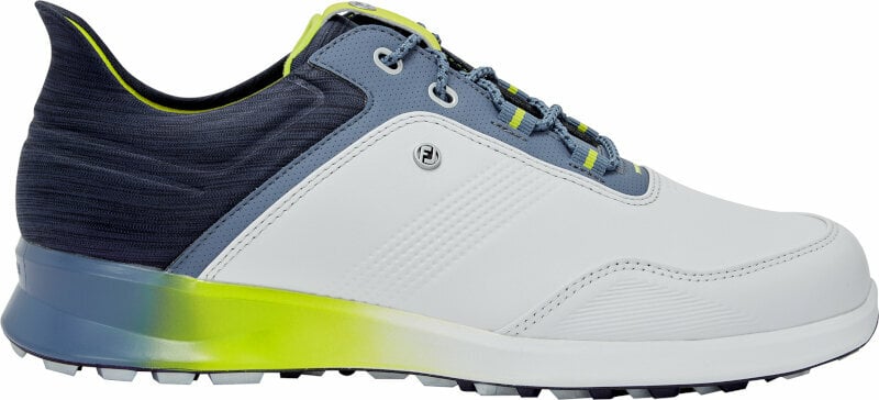 Chaussures de golf pour hommes Footjoy Stratos Mens Golf Shoes White/Navy/Green 40,5
