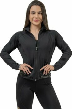 Fitness Sweatshirt Nebbia Zip-Up Jacket INTENSE Warm-Up Black L Fitness Sweatshirt - 1
