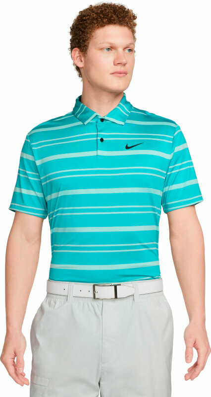 Camisa pólo Nike  Dri-Fit Tour Mens Striped Golf Polo Teal Nebula/Jade Ice/Black L