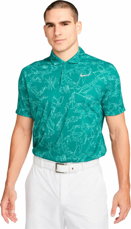 Camiseta polo Nike Dri-Fit ADV Tiger Woods Mens Golf Polo Geode Teal/White 2XL