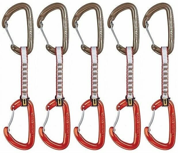 Climbing Carabiner Singing Rock Vision Wire SET Quickdraw Brown/Red Wire Straight/Wire Bent Gate