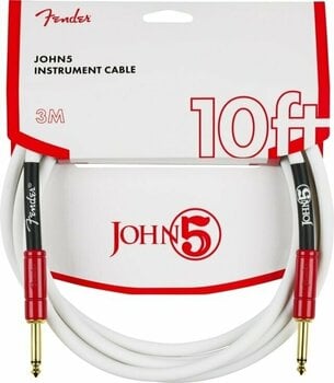 Nástrojový kabel Fender John 5 Bílá 3 m Rovný - Rovný - 1