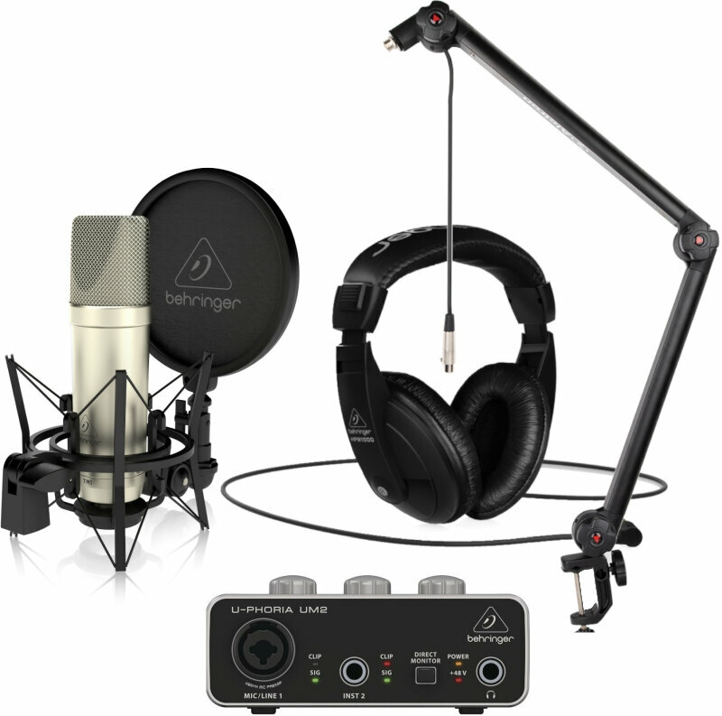 Microfone condensador de estúdio Behringer TM1 Podcast SET Microfone condensador de estúdio