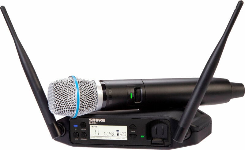 Conjunto de microfone de mão sem fios Shure GLXD24+E/B87A-Z4 2,4 GHz-5,8 GHz