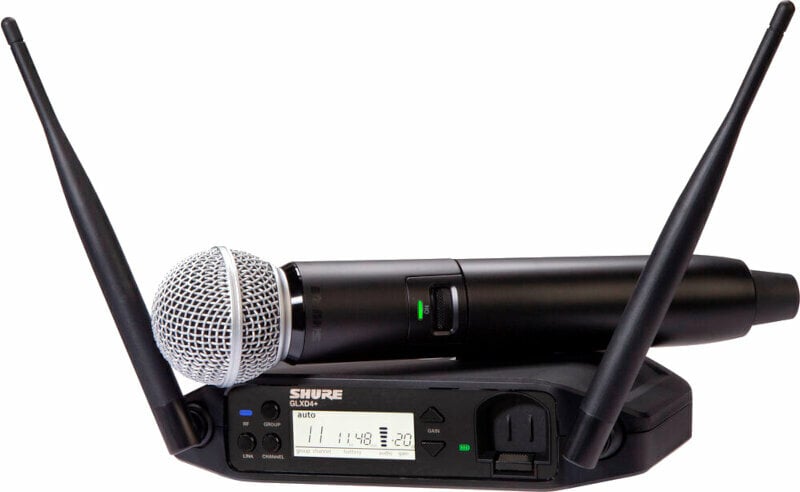 Conjunto de microfone de mão sem fios Shure GLXD24+E/SM58-Z4 2,4 GHz-5,8 GHz