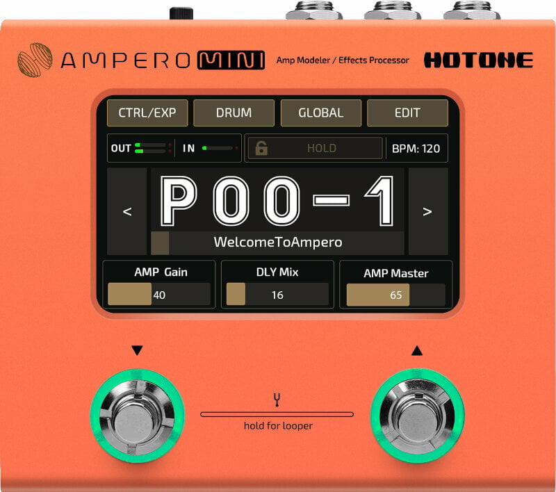 Multi-efeitos para guitarra Hotone Ampero Mini Orange