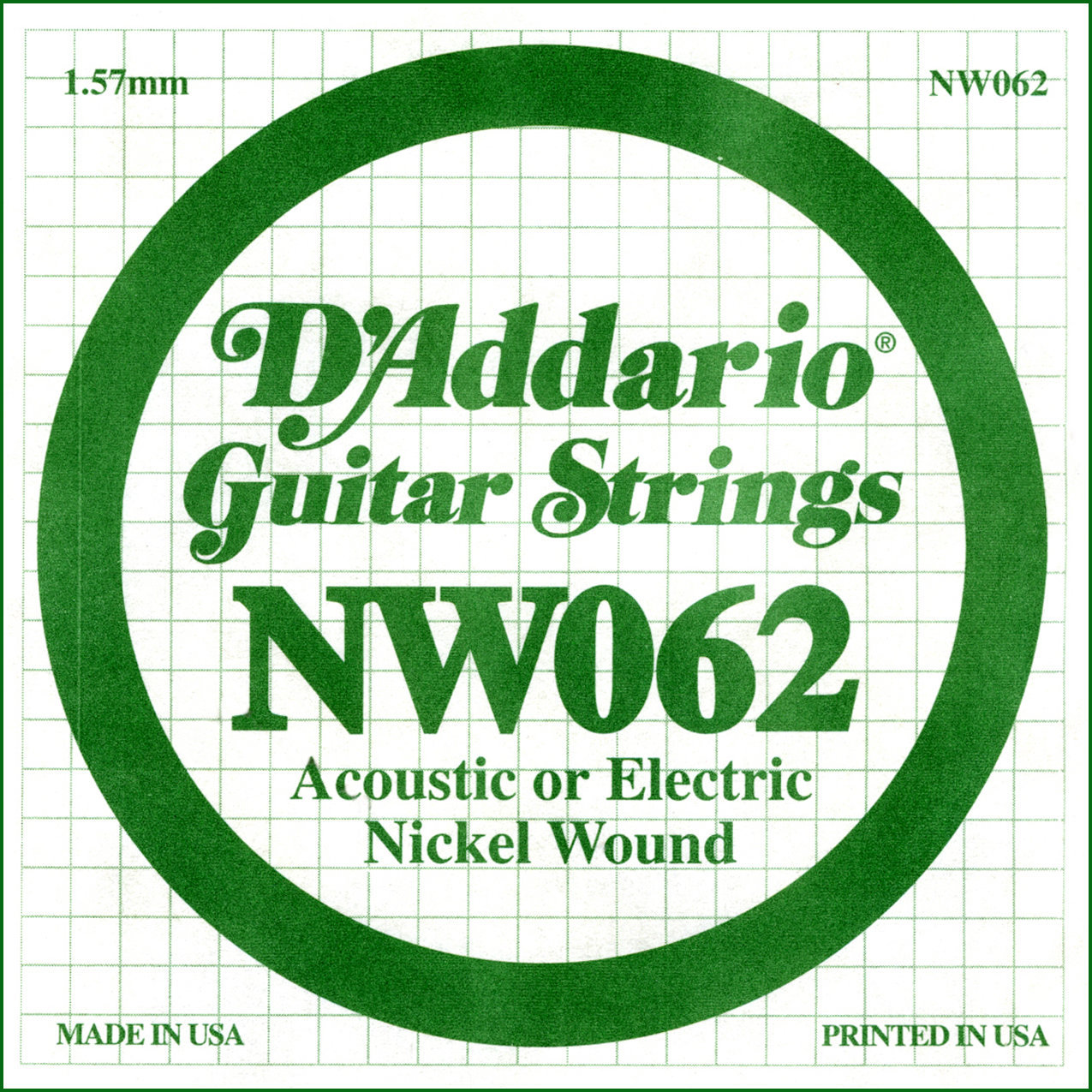 Enkel gitarrsträng D'Addario NW 062 Enkel gitarrsträng