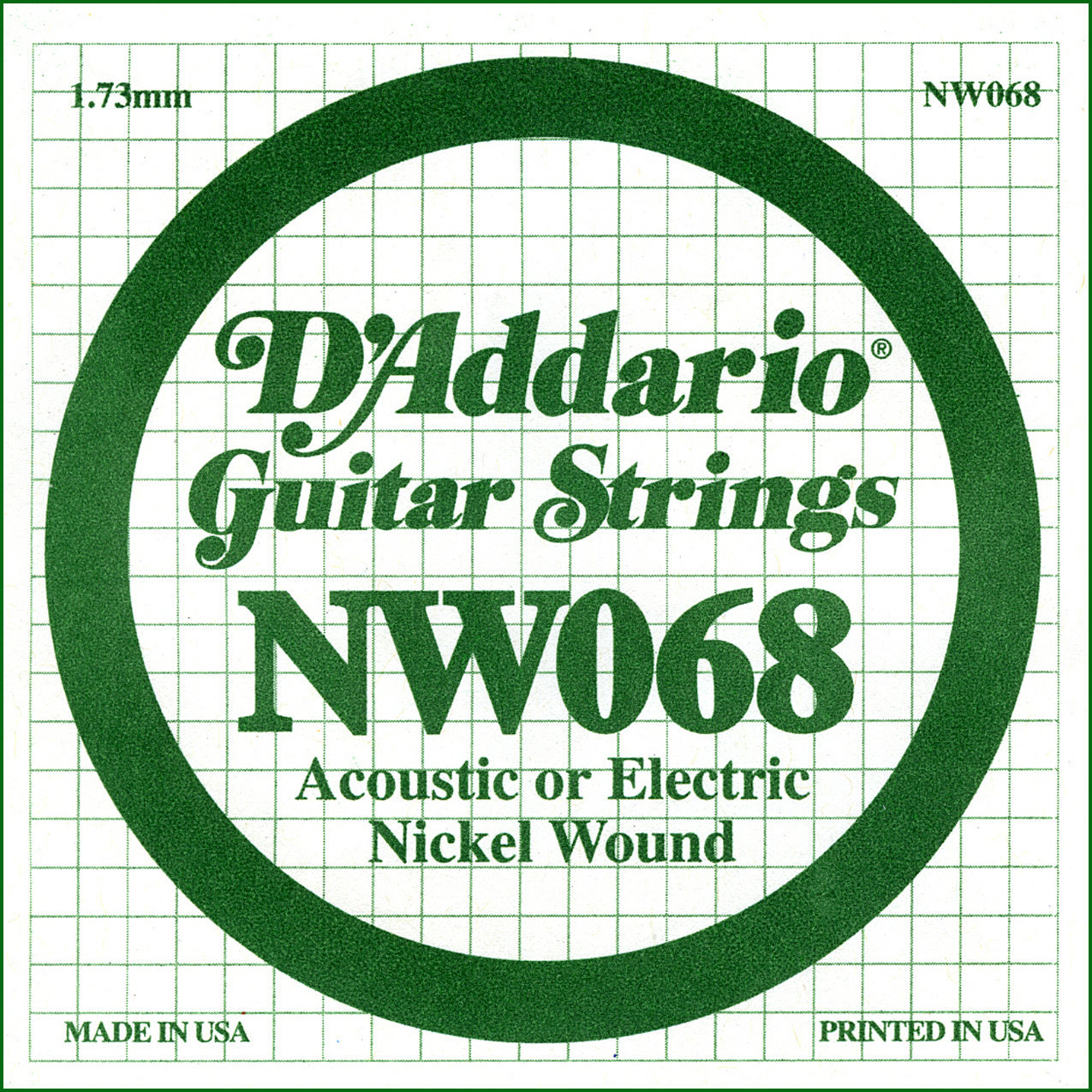 Különálló elektromos gitárhúr D'Addario NW 068 Különálló elektromos gitárhúr